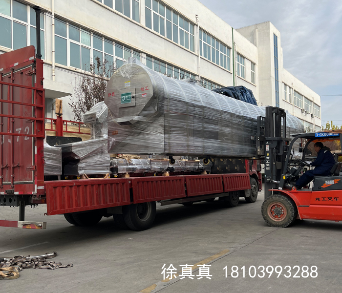 青岛客户订购的第五套八米全自动炒腰果流水线装车发货