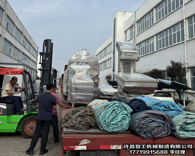 许昌智工8米全套电磁流水线炒货机专车发货山东